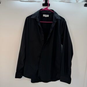 Beverly Hills Polo Club Black Stretch Dress Shirt L